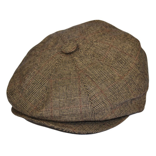 G&H Check Tweed Newsboy Cap – Grey