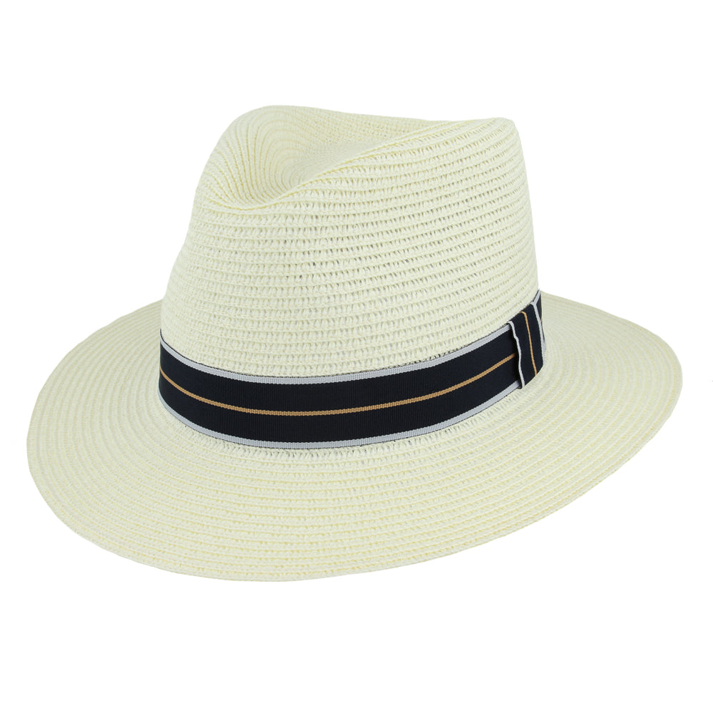 Limited Edition Summer Fedora Hat With Stripe Band – Cream