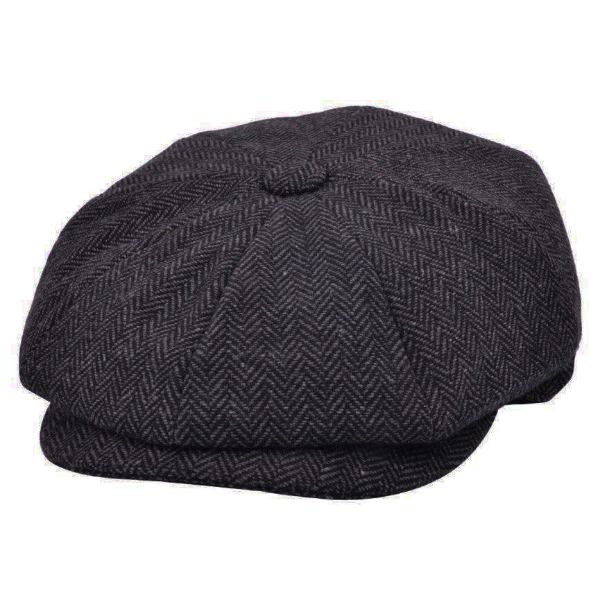 Herringbone 8 Panel Gatsby Newsboy Cap
