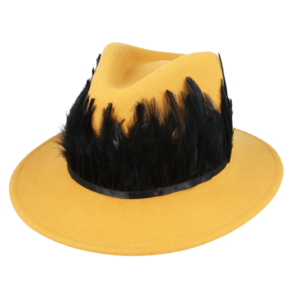 Mad Hatters Camden Fedora With Feather Wrap Band