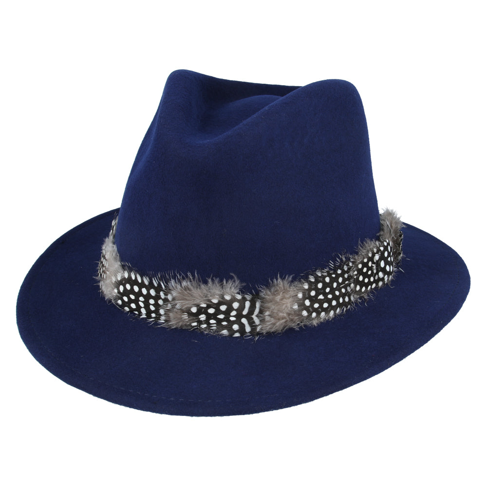 Fedora With Guinea Fowl Wrap
