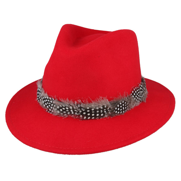 Fedora With Guinea Fowl Wrap