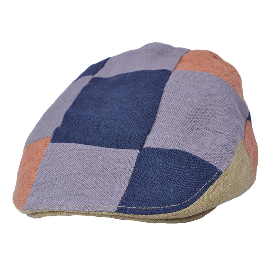 Linen Multi Colours Patch Flat Cap