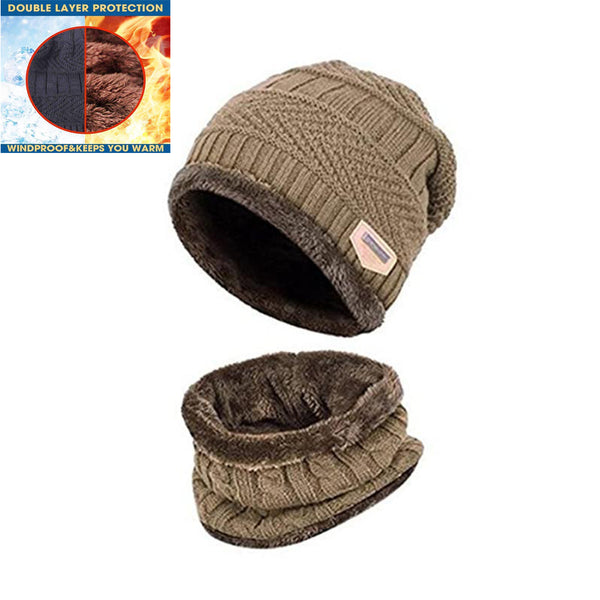 Maz Winter Beanie & Snood Set With Warm Lining