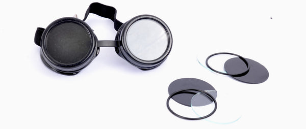 Steampunk Top Hat With Goggles - Black