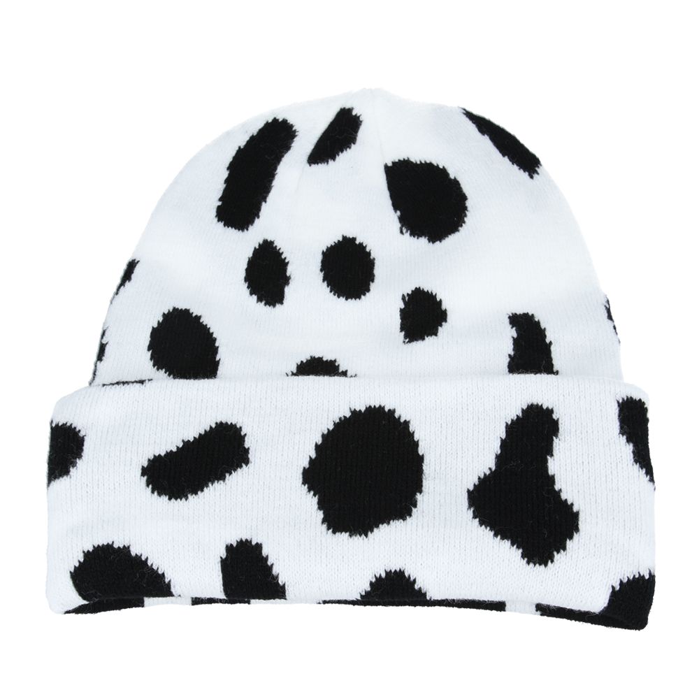 Cow Print Knit Trawler Beanie