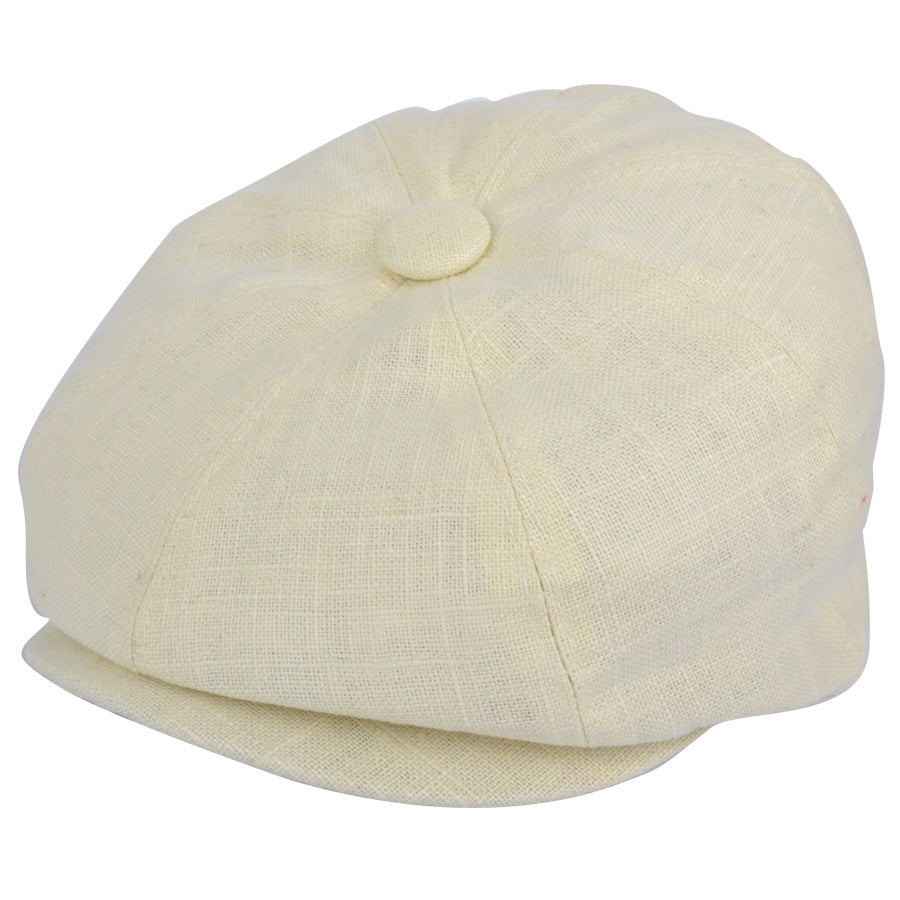 G&H Linen Newsboy Cap - Cream