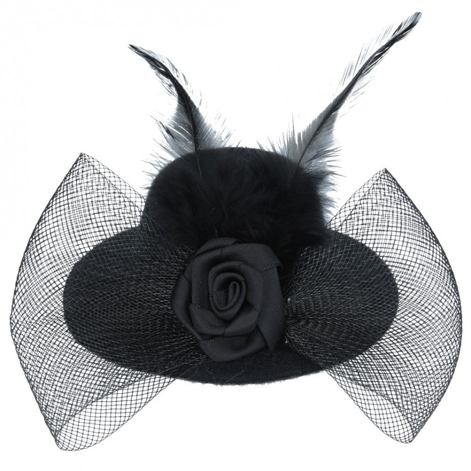 Maz Mini Top Hat Fascinator With Elegant Feather