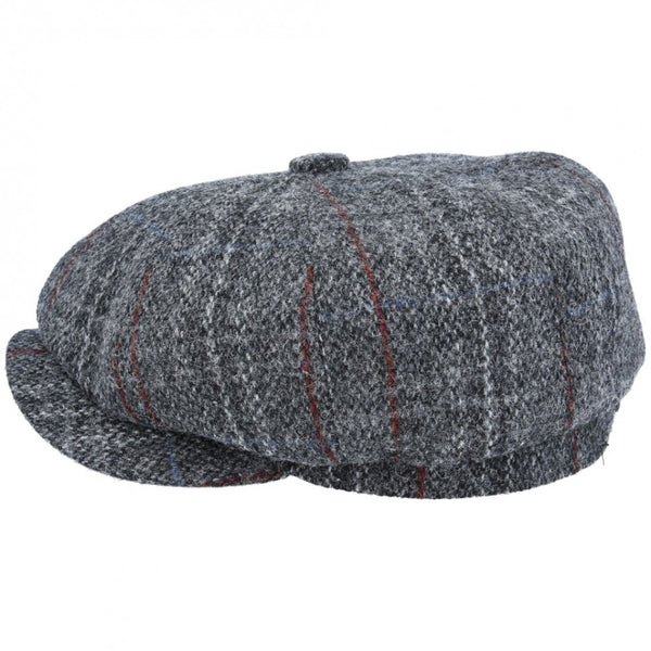 Gladwin Bond Harris Tweed Wool Newsboy Cap - Grey