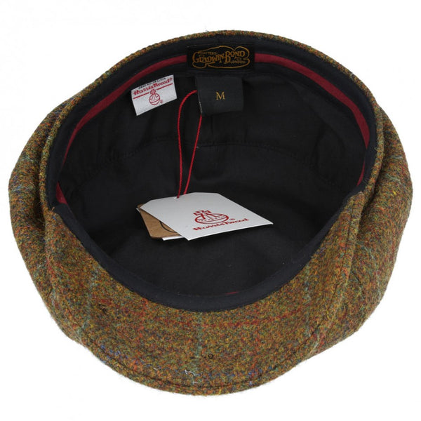 Gladwin Bond Harris Tweed Check Wool Newsboy Cap - Brown