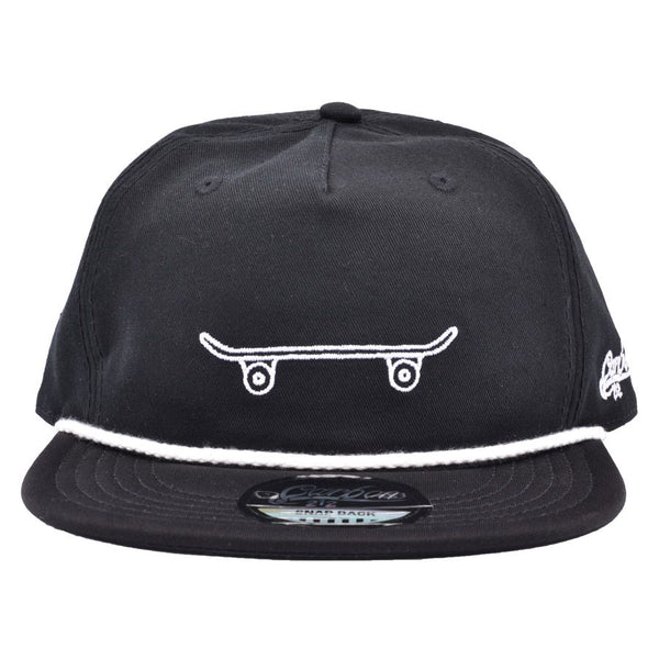 CARBON212 SKATE BOARD SNAPBACK CAP - BLACK