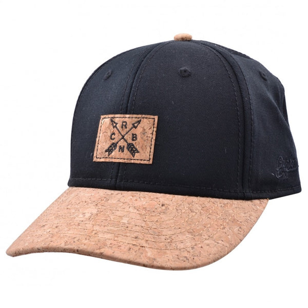 Carbon212 Cork Curved Visor Baseball Cap - Black