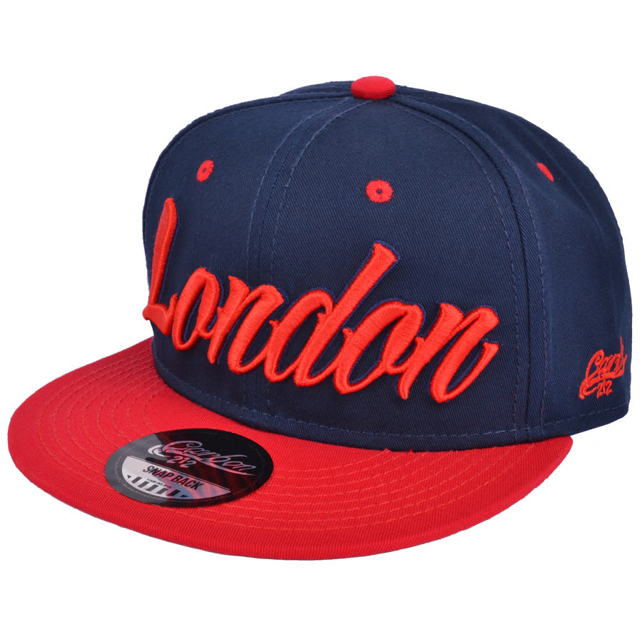 London Snapback Cap - Navy-Red