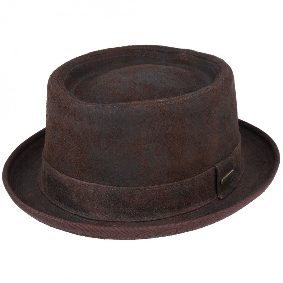Gladwin Bond Vintage Leather Pork Pie Hat